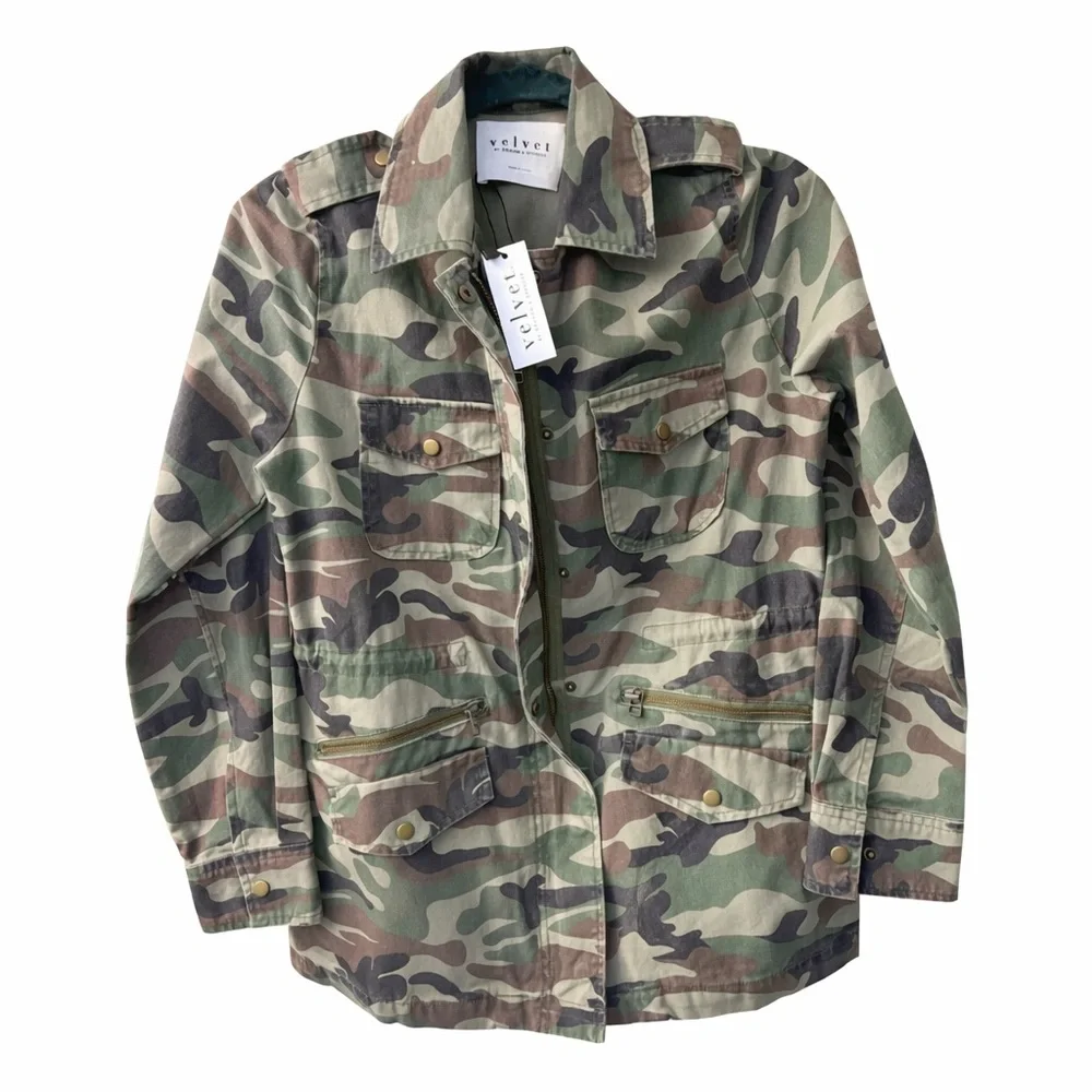 Velvet Graham Spencer Camo Utility Jacket NWT XS Military Cargo Coat